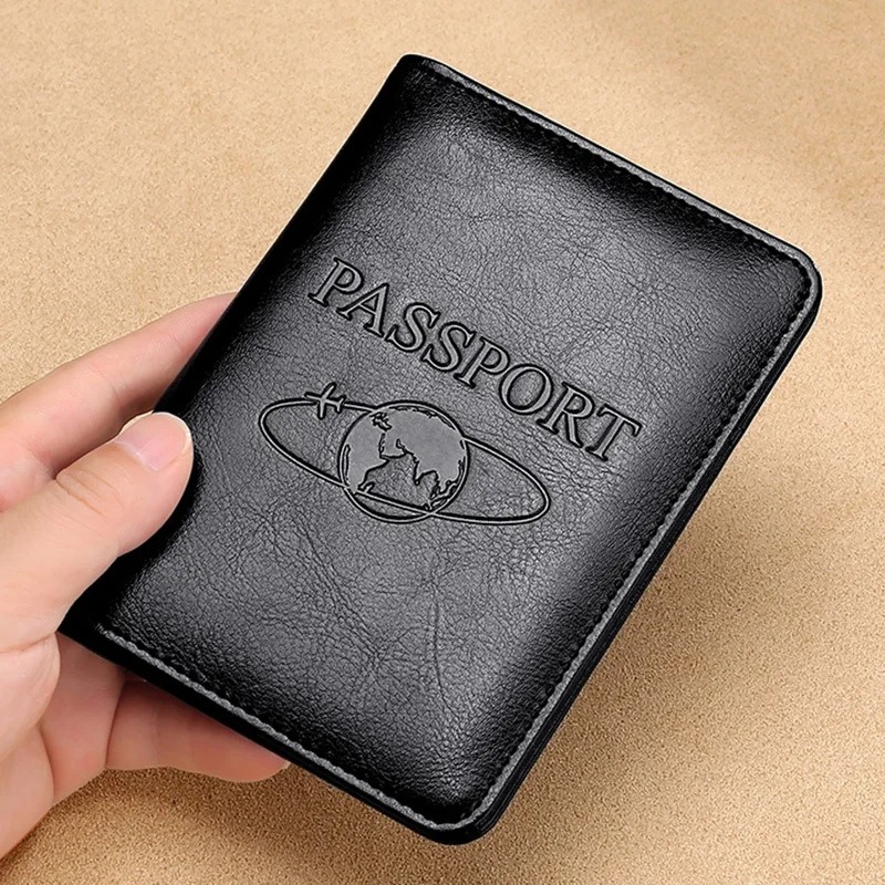Passport Wallet Rfid - Unisex lederen paspoorthoes RFID-blokkerende herenpaspoorthouder ID-kaarthouder