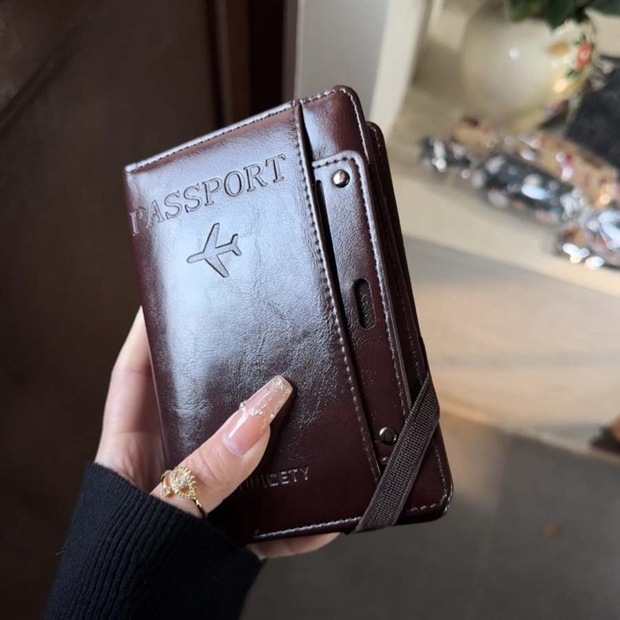 Passport Wallet Rfid - Paspoorthouder en portemonnee-combinatie, anti-diefstal, anti-demagnetiserend, multifunctionele