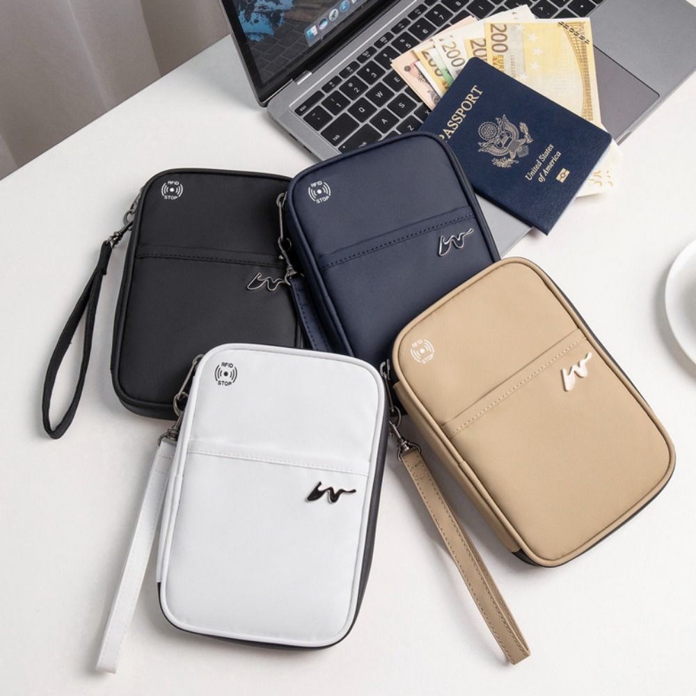 Passport Wallet Rfid - Draagbare Polyester Kaarthouder Grote Capaciteit Rits