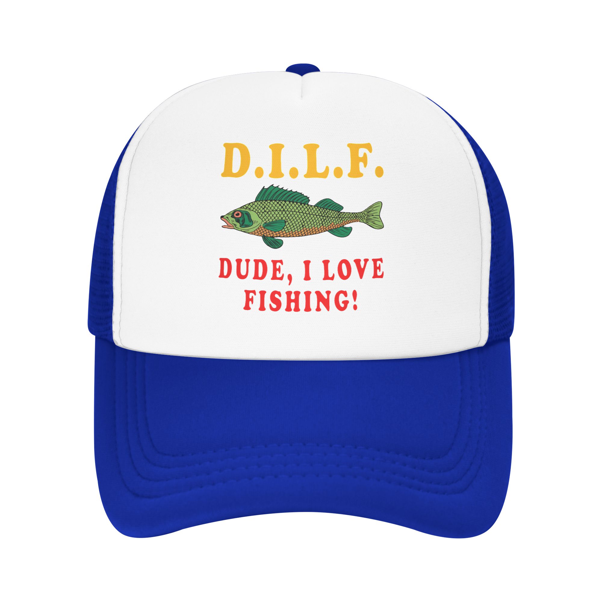 Hat Snapback Cap - Dude I Love Fishing DILF Meme