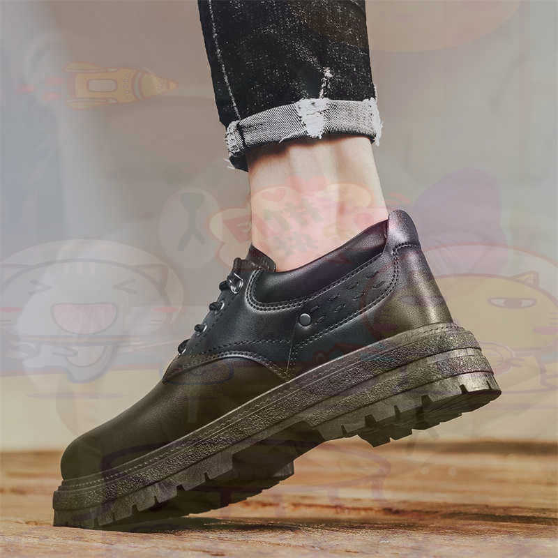 Men'S Accessories Canada - Donker natuurlijk leer Mode-sneakers Tennis Herensneakers