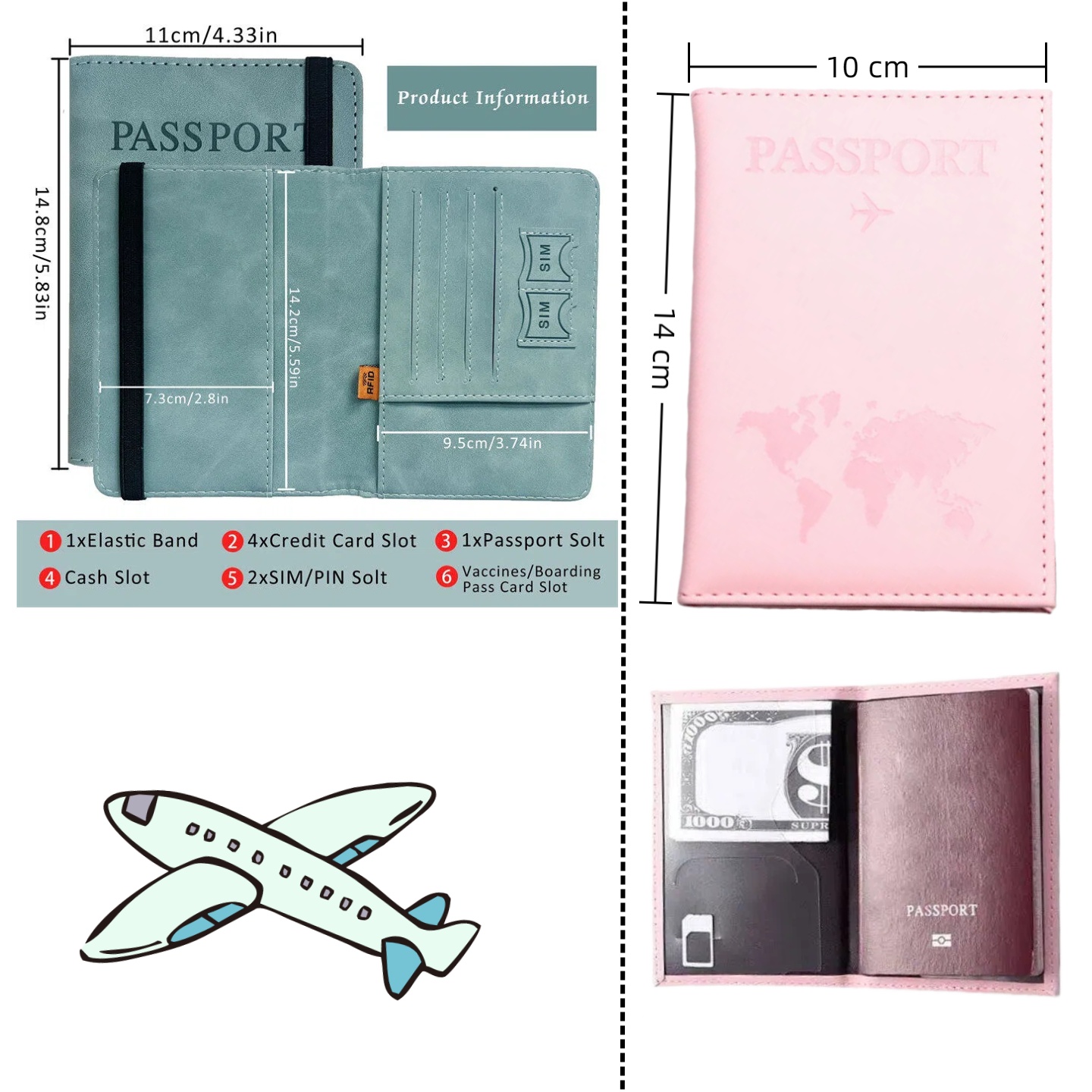 Passport Wallet Rfid - Vintage RFID-paspoorthoes voor dames en heren