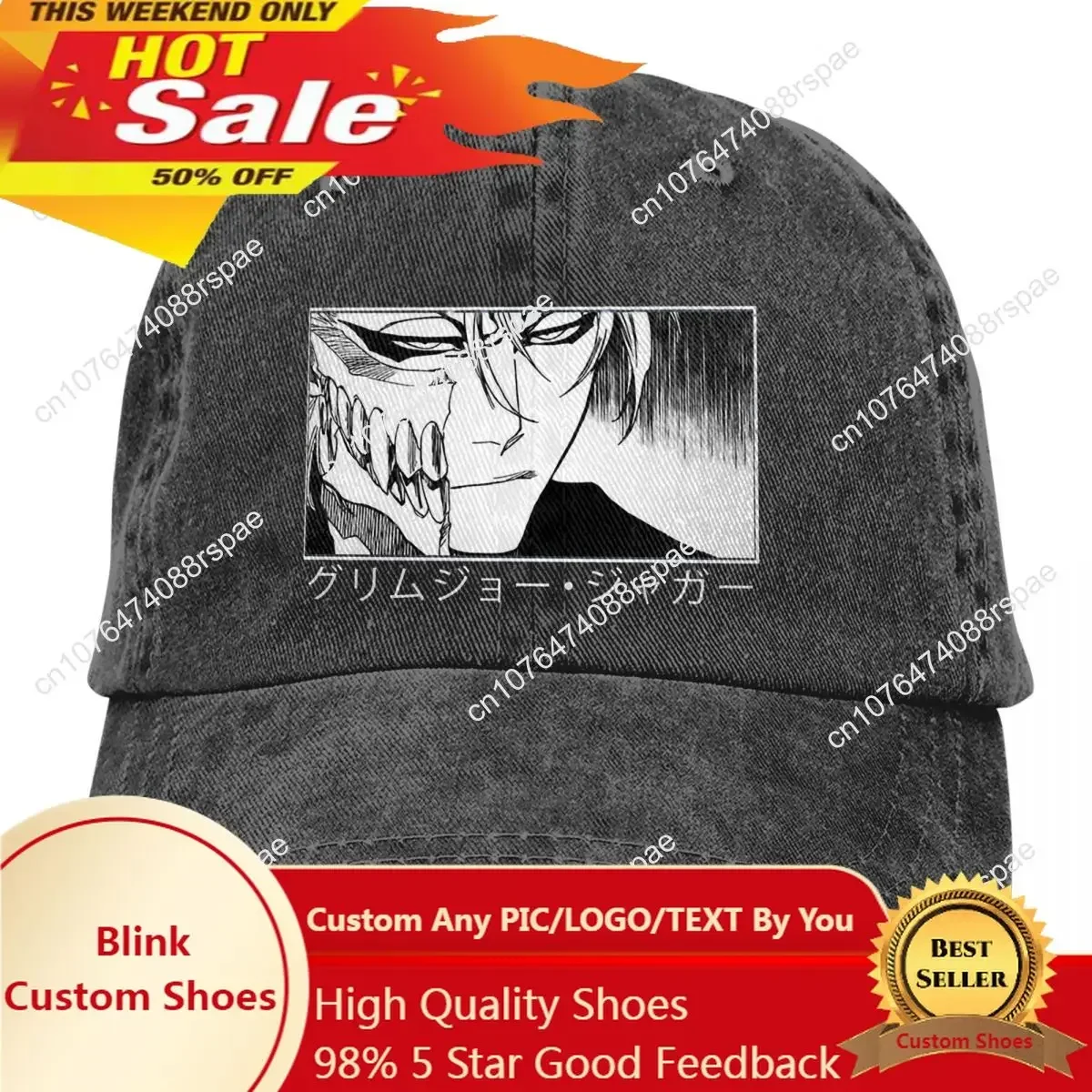 Hat Snapback Cap - Gewassen heren baseballpet Grimmjow Jaggerjack Trucker